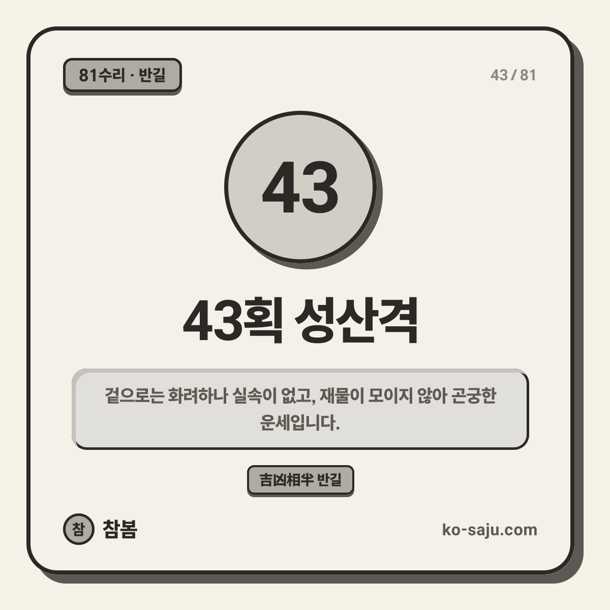43획 성산격