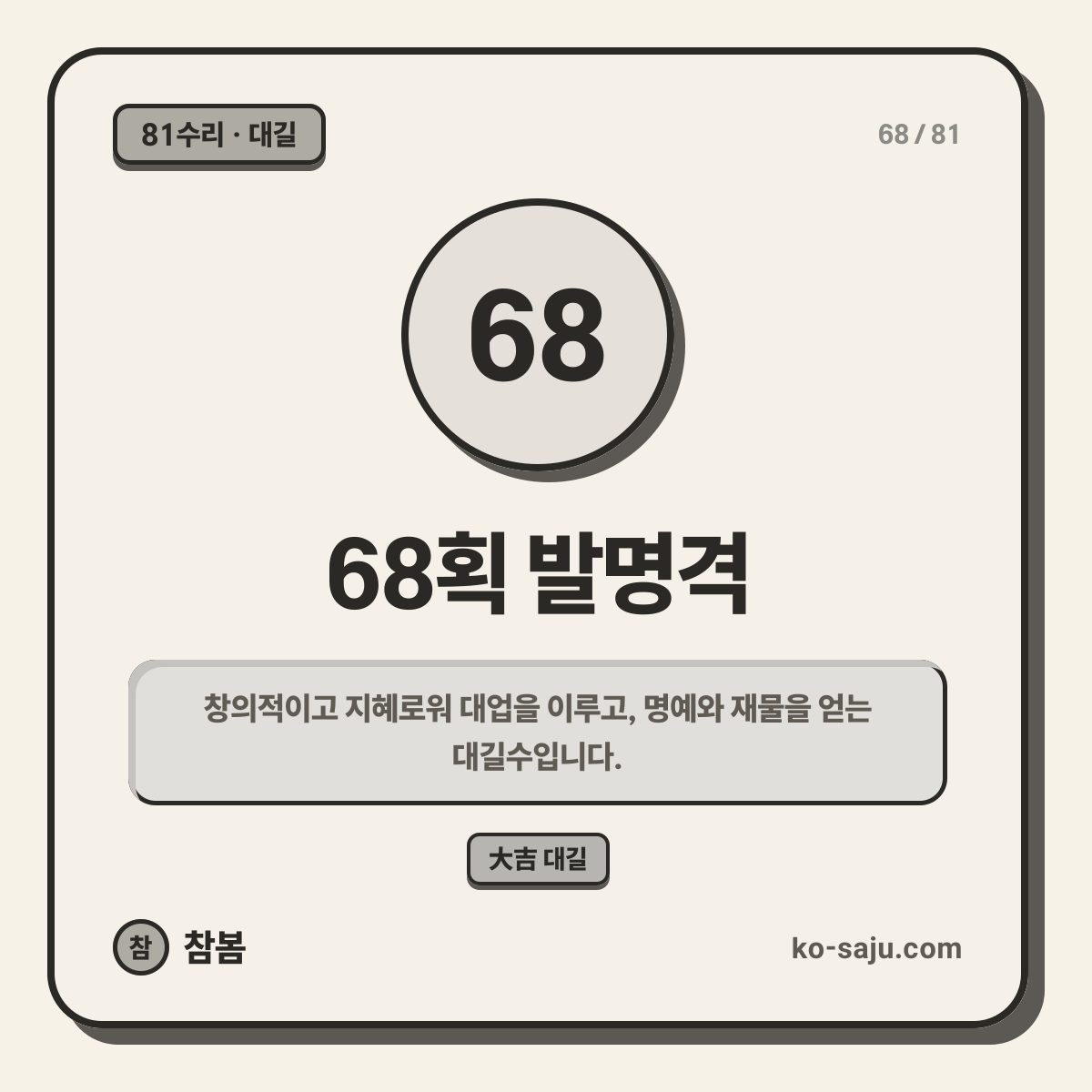 68획 발명격