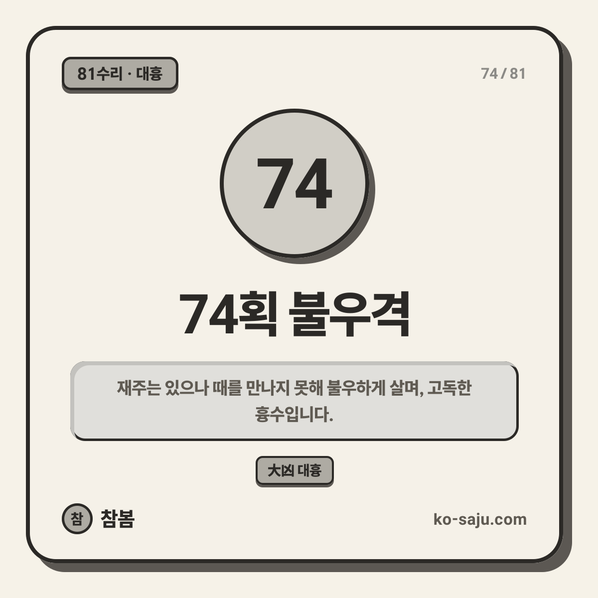 74획 불우격