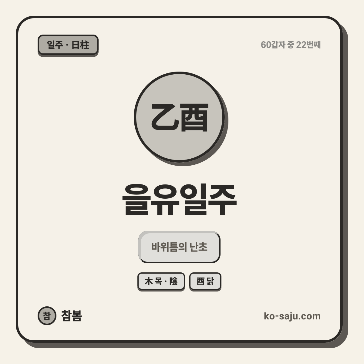 乙酉 Eulyu