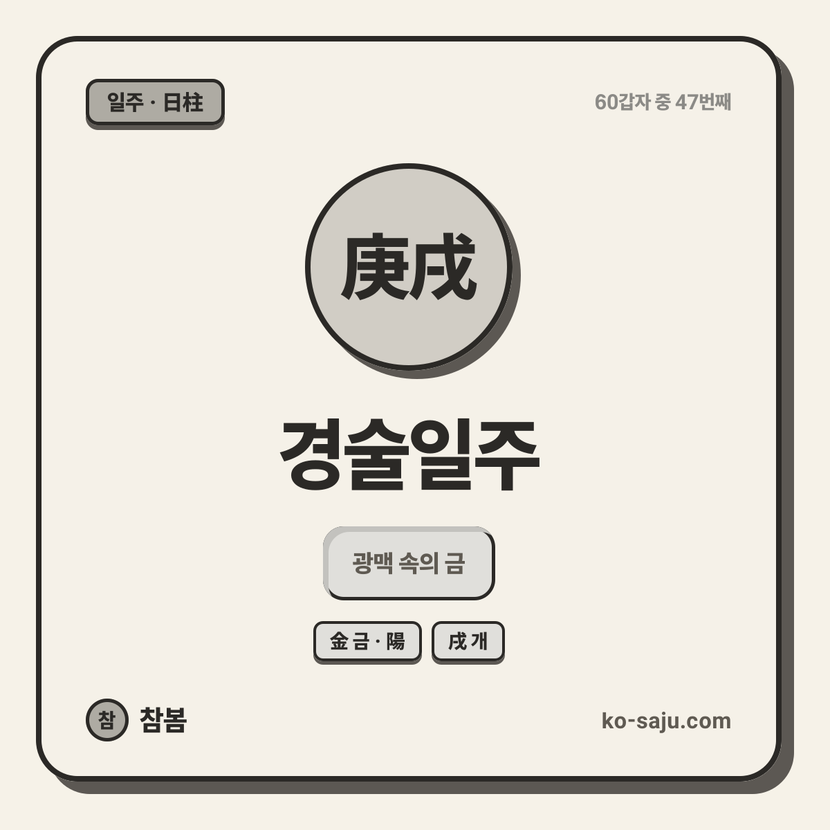 庚戌 경술